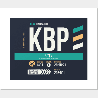 Kyiv (KBP) Airport Code Baggage Tag Posters and Art